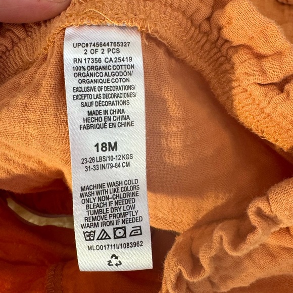 FOCUS KIDS 2 PIECE ORANGE SET 18 MONTHS - Picture 3 of 4